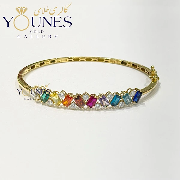 النگو طلا پایه جواهری نگین خاص رنگی